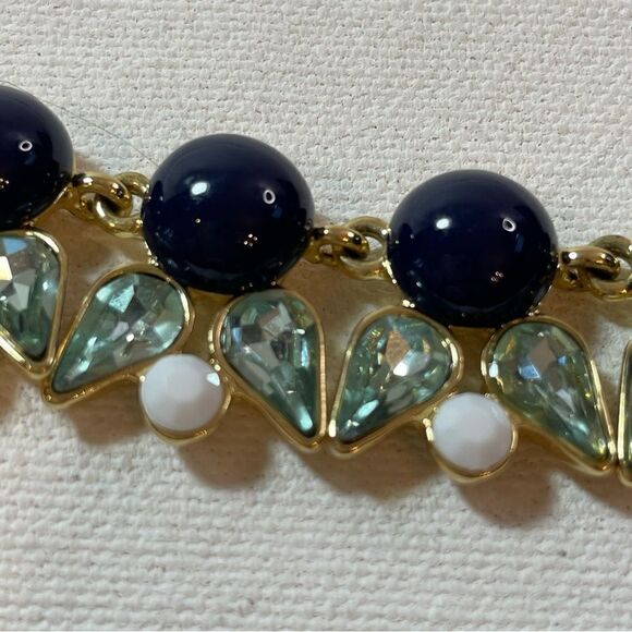 J. Crew statement necklace blues and gold - Picture 5 of 7